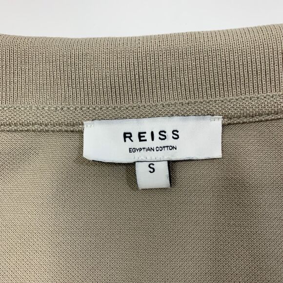 Reiss Shirt Mens S Small Parchment White Egyptian Cotton Quarter Zip Jacob Polo - Picture 4 of 10